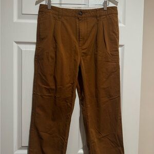 Rhythm Men's Brown Pants Pleads Size 32 Khaki Straight Leg